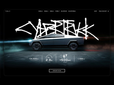 Tesla Cybertruck | Landing Page Design abstract app art brading branding car clean dribbble dribbblers flat graphicdesign illustrator logo minimal photoshop ui ux web website