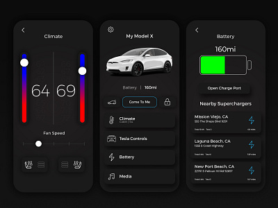 Tesla App Design Concept abstract app app design art branding clean dribbble flat graphicdesign illustraion illustration illustrator interface minimal photoshop tesla ui ux vector