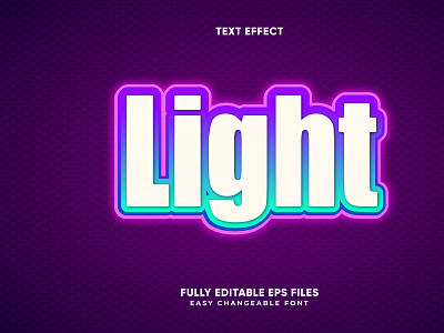 Editable light text effect vector