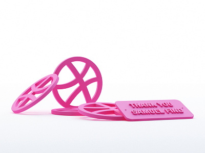 Dribbble - Rubber 1st 3d c4d debut dribbble logo first shot realistic rubber vray