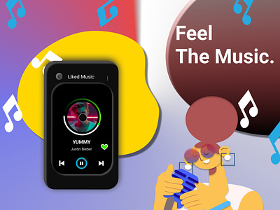 Music theme design . branding design illustraion mobile music music player uidesign vector