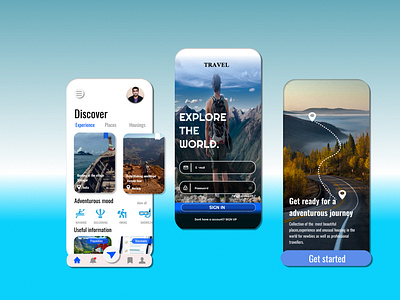 Travel app mobile concept