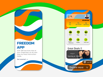 Freedom Mobile Payment Layout branding design illustraion uidesign vector