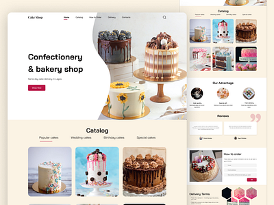 Landing page for a cake shop branding dailyuichallenge design figma landing page ui ui design ux