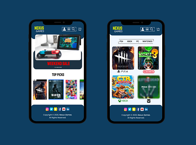 Nexus Games app design game store ui design ux design web design