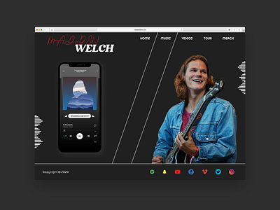 Musician's website musician website online portfolio ui design web design website