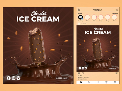 Ice Cream Banner || Social Media Design banner design bannerdesign branding facebook ads design facebook banner food banner ice cream banner instagram banner instagram post instagram stories restaurant branding social media banner