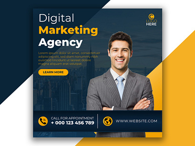 Marketing Agency Social Media Template banner ads business agency business post design creative agency digital marketing facebook ads facebook banner graphic design instagram template instagramads marketing agency social media banner social media post socialmediadesign