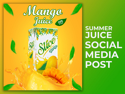 Summer Juice Banner || Social Media Post ads design advertising banner ads facebook ads facebook post hot summer drinks instagram ads instagram post instagram post template instagram stories mango juice manipulation design restaurant branding social media ads social media post socialmediadesign summer drinks banner