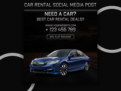 Car Social Media Post Design advertising design automobile banner ads car car banner car banner design car poster car social media banner facebook ad facebook banner facebook post instagram ad instagram banner instagram post rent a car social media social media design