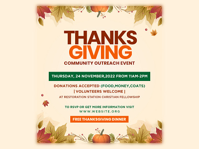 Thanksgiving Poster || Social Media Flyer ads banner ads creative design facebook ads flyer graphic design instagram banner poster social media banner social media design social media package social media template thanksgiving