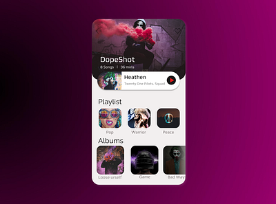 Music Player app interface UI design figma flat gradient color mobile ui music app unsplash