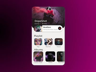 Music Player app interface UI