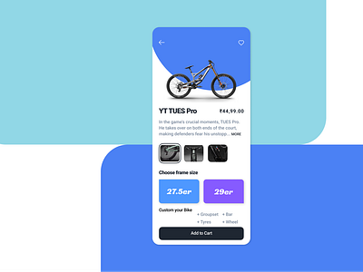 Online Bike Store mobile UI