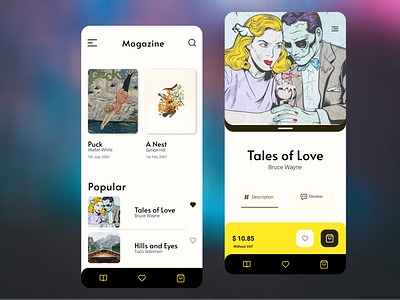 Mobile E-magazine app UI/UX design