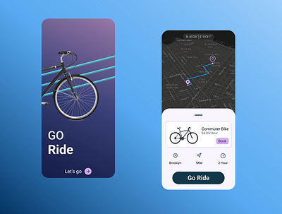 Go Ride App app app design bike design figma mobile app ridesharing sports app ui