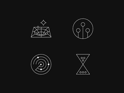 Conceptual icons black hole branding calculator center circles hourglass iconography icons iconset internet intersection orbit planes radar