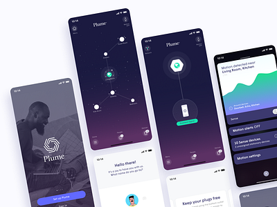 HomePass app app design gradient homepass log in motion network plume sign up ui