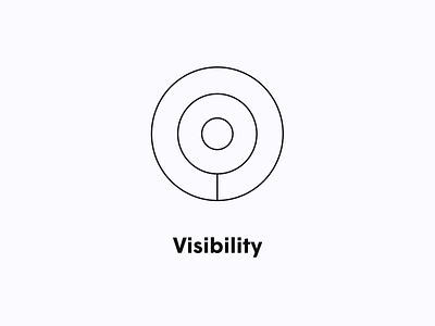 Visibility branding circle icon iconography plume