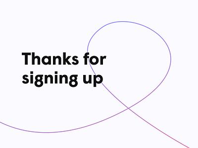 Plume's squiggle branding email message plume sign up squiggle thank you thanks