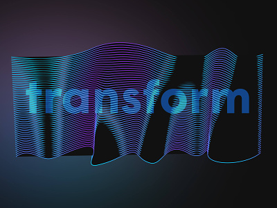 Transform typography branding energy gradient iconography plume transform typo