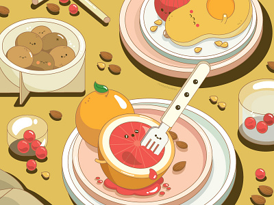 Absolutely Normal Still Life character character design colorful cute food illustration illustrator vector