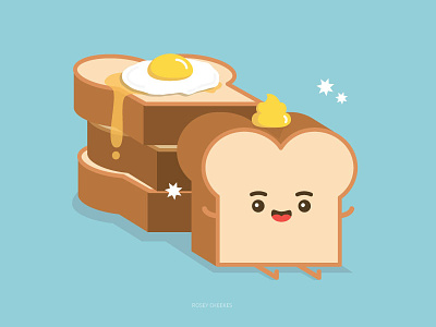 Mr Toast character design cute food illustration pop art vector