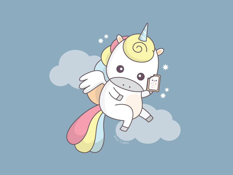 Unicorn children art magical illustration food whimsical cute unicorn
