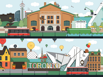 Toronto canada canadian characterdesign city cute illustration landscape scenery