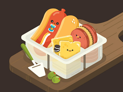 Charcuterie from Childhood character character design color cute food happy illustration illustrator vector