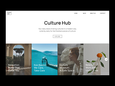 CultureHub architecture art blog clean design history homepage minimal museum typography web design website