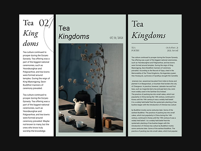 Tea Kingdom blog clean design green kingdom layout minimal tea typography ui ux website