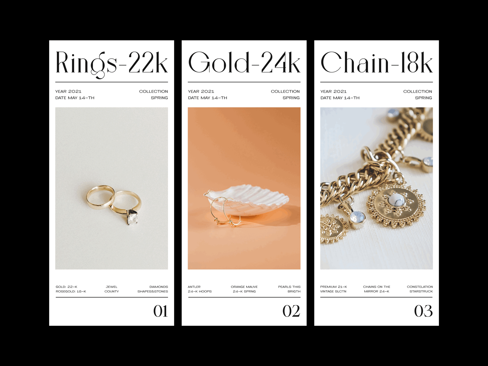 Jewel Express clean design diamond gold jewelry minimal typography uxdesign webdesign website