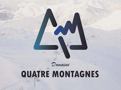QUATRE MONTAGNES dailylogo dailylogochallenge design four logo moutain moutains quatre ski snow station vector