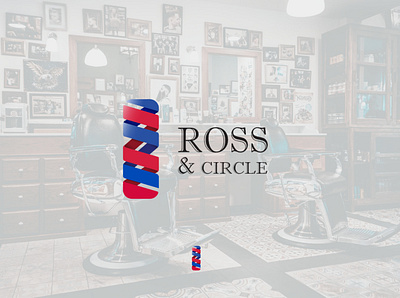 ROSS & CIRCLE barber barbershop dailylogochallenge design logo vector