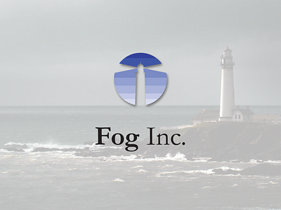 FOG INC affinity affinitydesigner blue dailylogochallenge design fog foginc light lighthouse logo sea vector