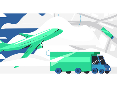 Transportation processes ✈️ ☁️ 2d character 2d illustration airplane design flatdesign illustration illustrator transportation vector