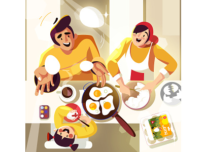 Family with nine eggs 👪 🥚🥚🥚🥚🥚🥚🥚🥚🥚 2d character 2d illustration branding design egg family flatdesign illustration illustrator motion graphics vector