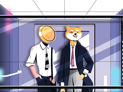 Welcome to CRYPTO World 🪙 2d character 2d illustration branding character design coin crypto flatdesign illustration illustrator millionaire shiba coin