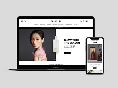 PANPURI Website E-commerce clean design homepage landingpage minimal skincare thai thailand ui ux web design wilderness