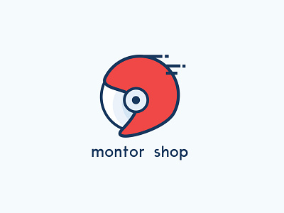 Montor Shop icon illustration logo motor outline pokemon shop
