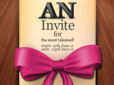 Dribbble Invite antique bow dribbble invitation invitations invite invites paper texture vector wood