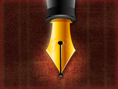 Pen Icon black fountain pen gold icon illustration ipad iphone nib pen photoshop shapes vector
