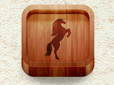 Horse App Icon app application appstore details directory horse icon icons ios ipad iphone racing retina texture wood