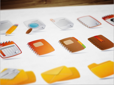 Document icons set calendar documents folders icon icons illustration magnifying lens paper pencil shapes texture vector wood