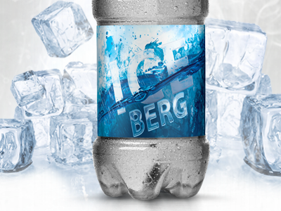 Iceberg bubbles design ice ice cubes iceberg label photoshop product water water effect