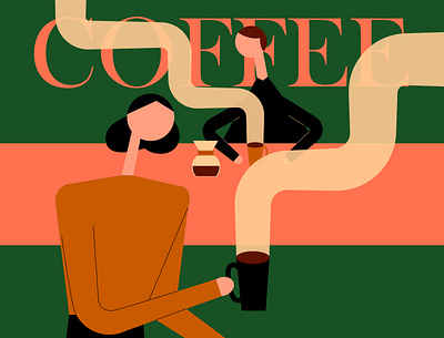 coffee design flat illustration minimal vector