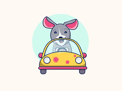 Driving Dog app design design art designs dog illustration illustrator ui