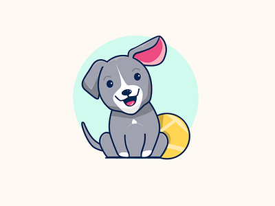 Dog Playing animation app design design art designs dog illustration illustrator minimal ui