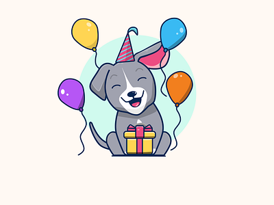 Dog Celebration animation app design design art designs dog illustration illustrator minimal ui